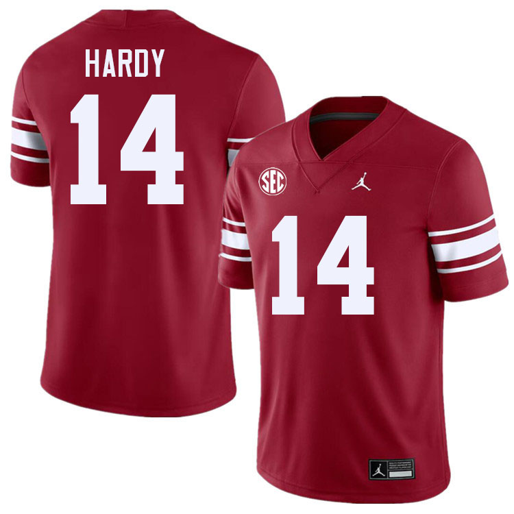 Men #14 Jaydan Hardy Oklahoma Sooners 2024 SEC Conference College Football Jerseys-Throwback